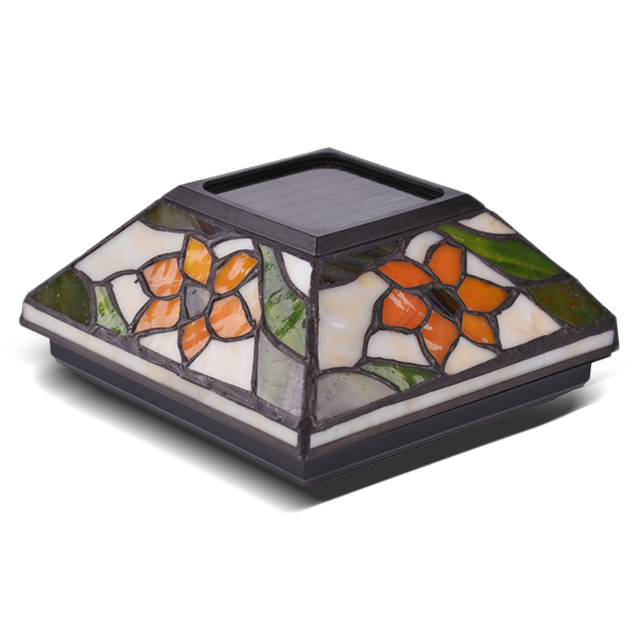 2211-F5 Tiffany Glass Solaris Outdoor Post Cap Light 2211-F5 Tiffany Glass Solaris Outdoor Post Cap Light