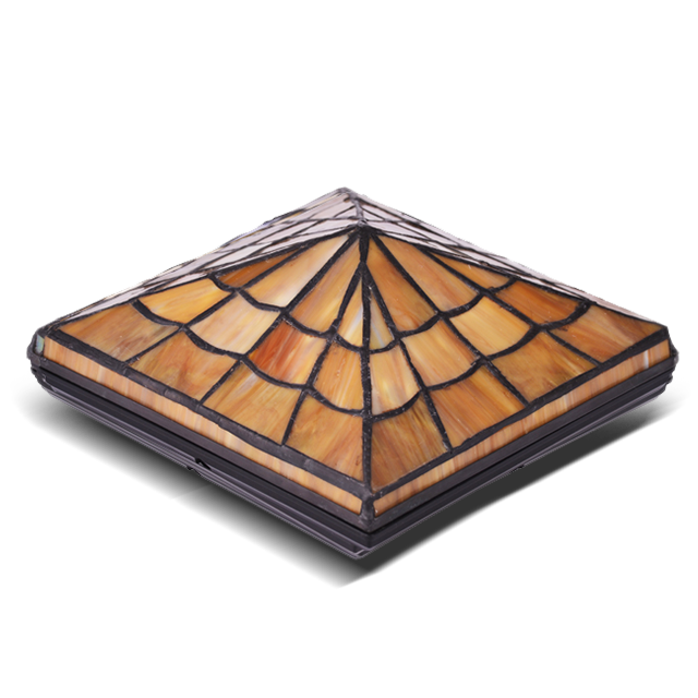 2211-TC6 Classic Tiffany Glass Stained Glass Post Cap 2211-TC6 Classic Tiffany Glass Stained Glass Post Cap