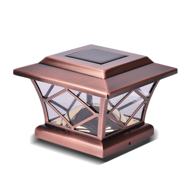 2211-F10 CO Copper Plated High Brightness Diamond Pattern Post Cap Light 2211-F10 CO Copper Plated High Brightness Diamond Pattern Post Cap Light